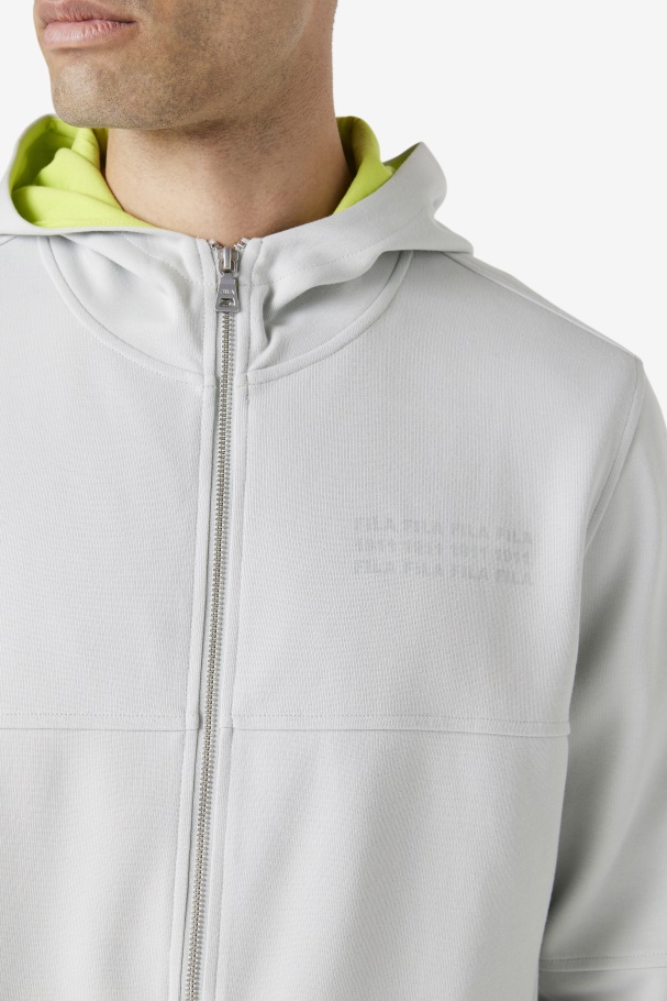 Kayra Full Zip Hoodie Fila UK Stone/Lime Punch