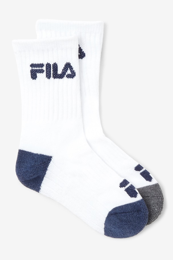 Kids' Cushioned Crew Sock 6-Pack White Fila UK