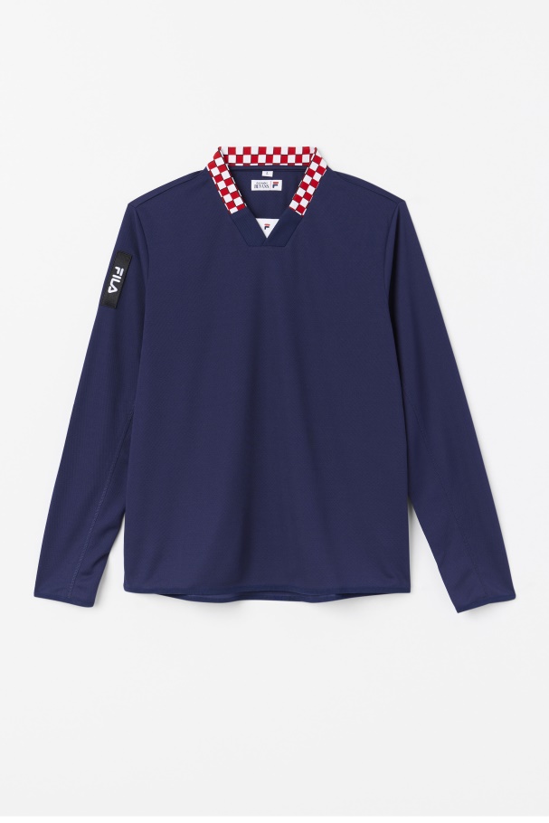 Navy Bevans Park Long Sleeve Tee Fila UK