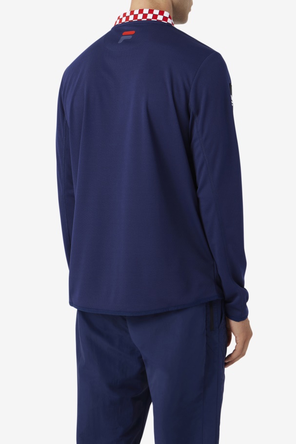 Navy Bevans Park Long Sleeve Tee Fila UK