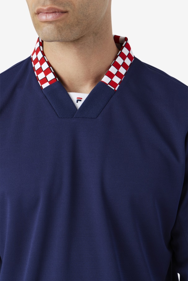 Navy Bevans Park Long Sleeve Tee Fila UK