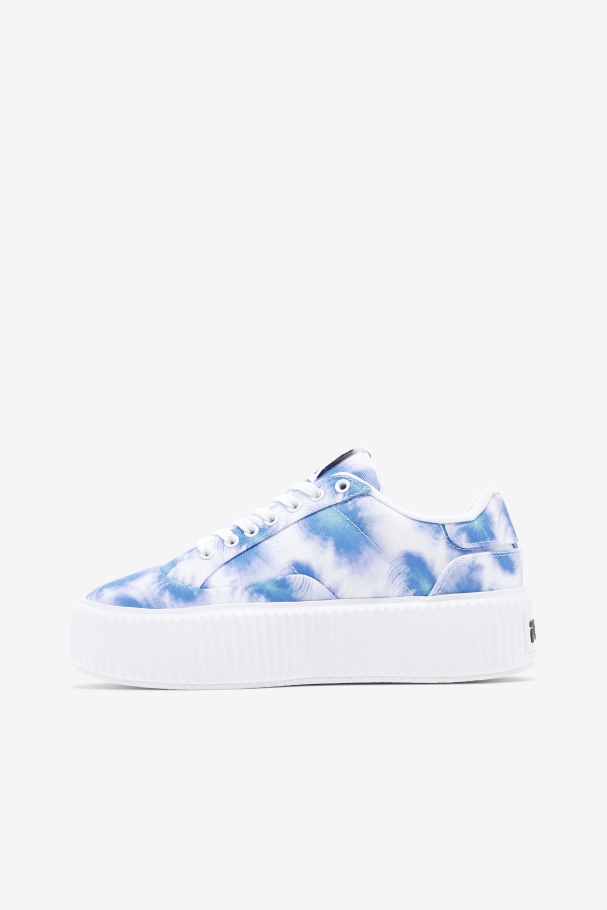 Fila UK Bright Cobalt/Storm Blue/White Women\'s Sandblast Oversole Tie Dye