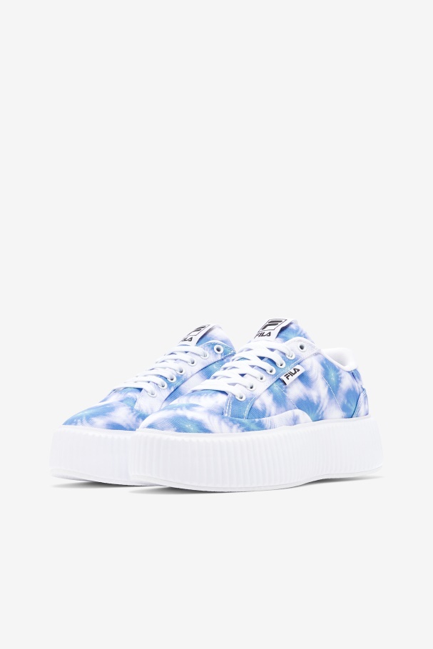 Fila UK Bright Cobalt/Storm Blue/White Women\'s Sandblast Oversole Tie Dye
