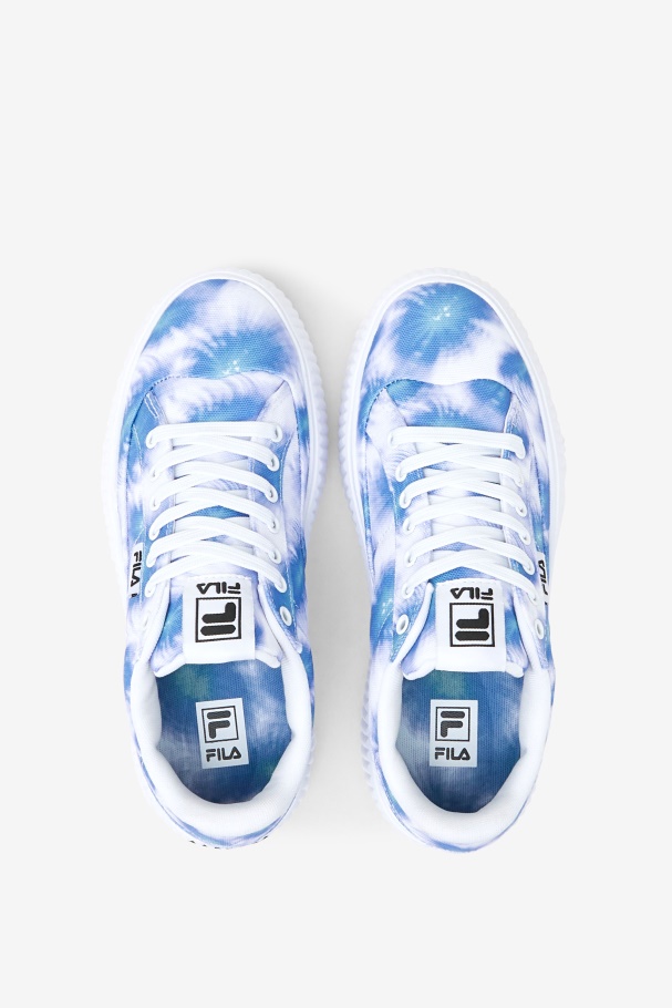 Fila UK Bright Cobalt/Storm Blue/White Women\'s Sandblast Oversole Tie Dye