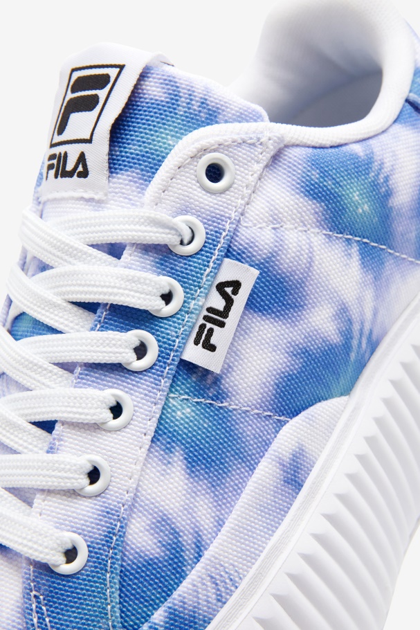 Fila UK Bright Cobalt/Storm Blue/White Women\'s Sandblast Oversole Tie Dye