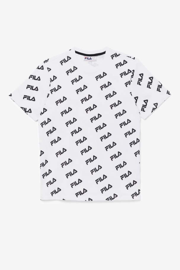 Diagonal Logo Tee White/Black Fila UK
