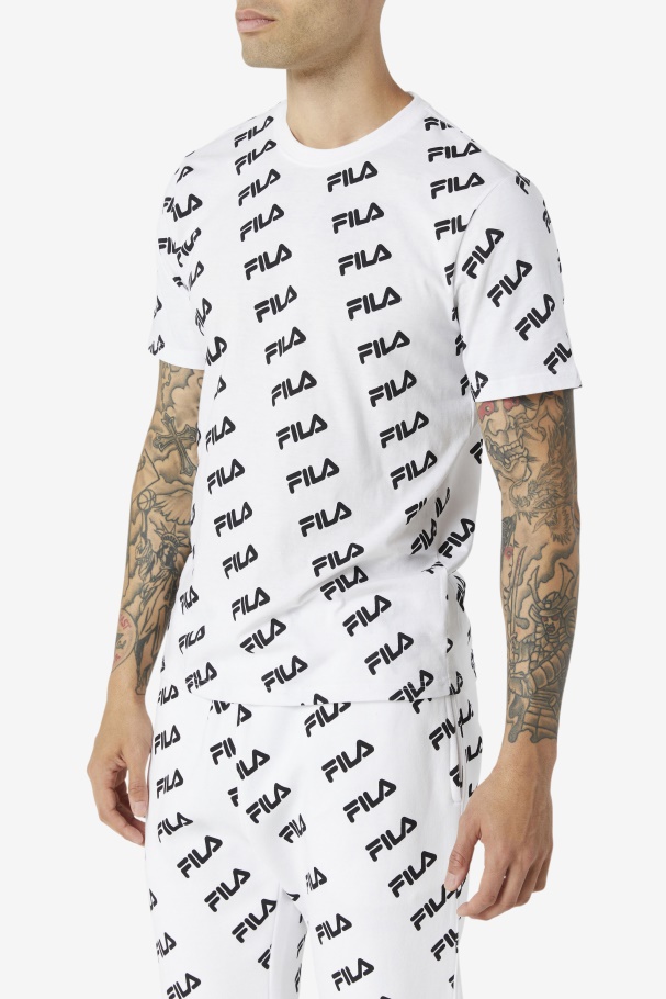 Diagonal Logo Tee White/Black Fila UK