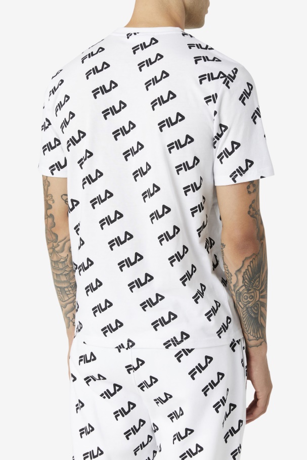 Diagonal Logo Tee White/Black Fila UK