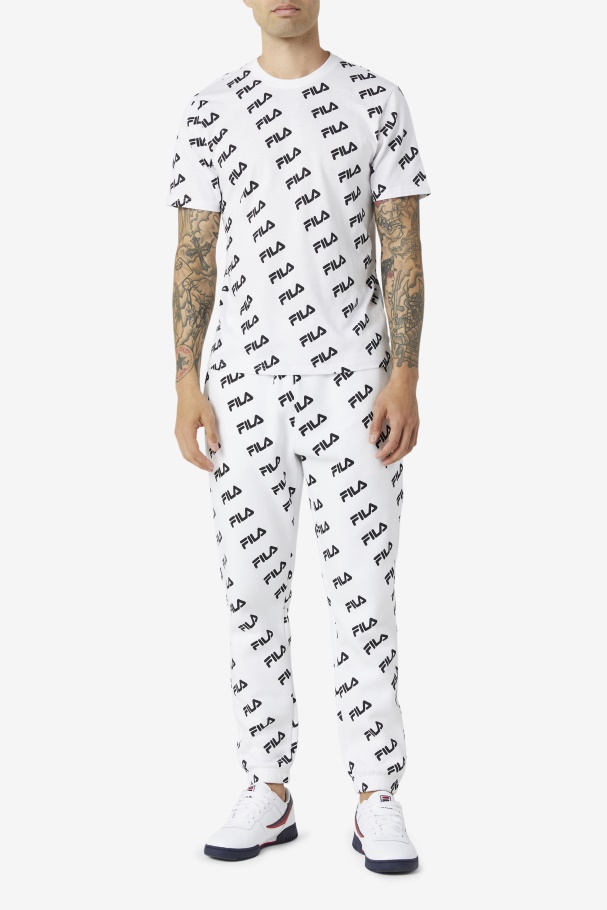 Diagonal Logo Tee White/Black Fila UK