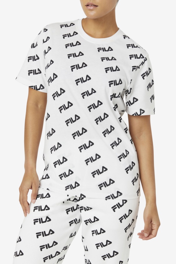 Diagonal Logo Tee White/Black Fila UK