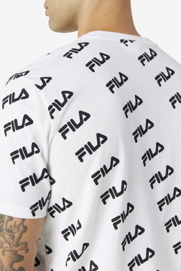 Diagonal Logo Tee White/Black Fila UK