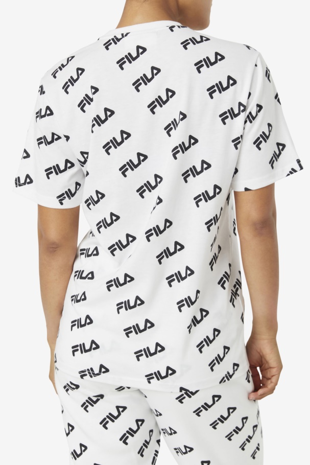 Diagonal Logo Tee White/Black Fila UK