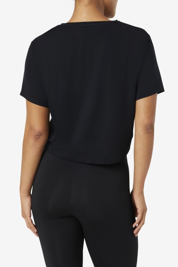 Fi-Lux High-Low Crop Top Black Fila UK