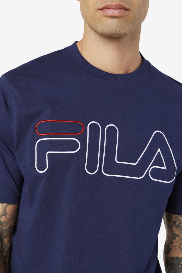 Navy/White/Red Fila UK borough tee