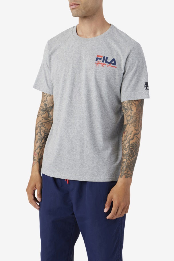 Heather Grey Bevans Park Graphic Tee Fila UK
