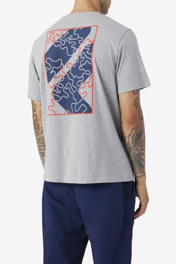 Heather Grey Bevans Park Graphic Tee Fila UK