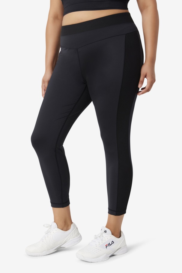 Black Fila UK Forza Texture High Waist Legging