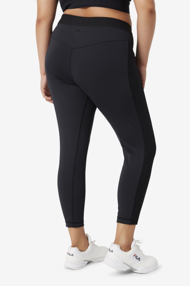 Black Fila UK Forza Texture High Waist Legging