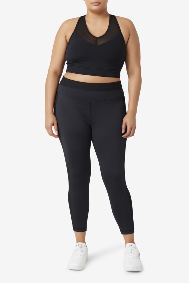 Black Fila UK Forza Texture High Waist Legging