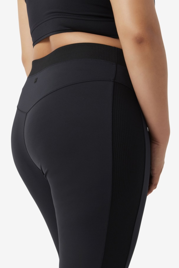Black Fila UK Forza Texture High Waist Legging