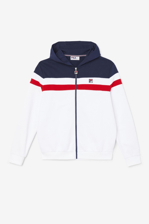 White/Navy/Red Fila UK Arlo Hoodie