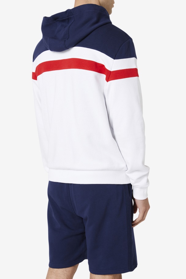 White/Navy/Red Fila UK Arlo Hoodie
