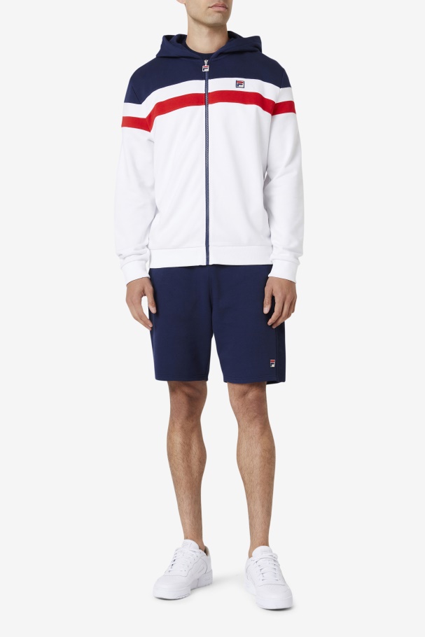 White/Navy/Red Fila UK Arlo Hoodie