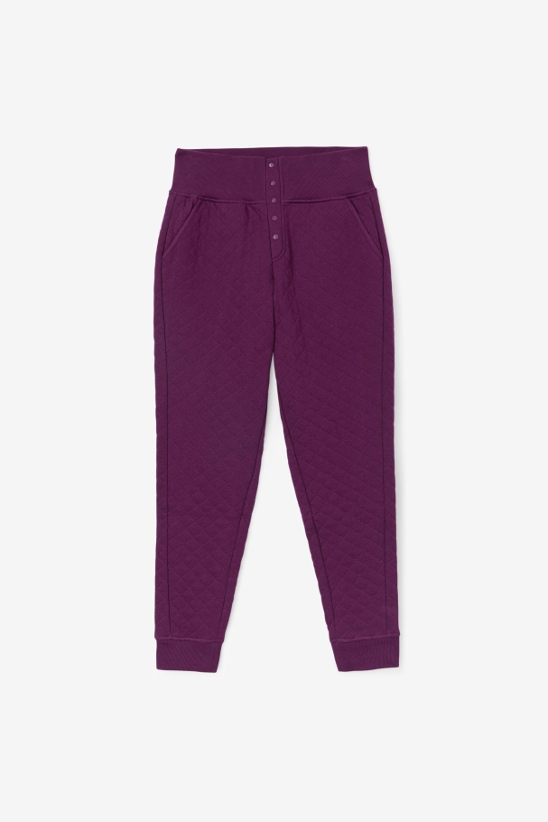 Finley High Rise Quilted Jogger Pickled Beet/Crocus Petal Fila UK