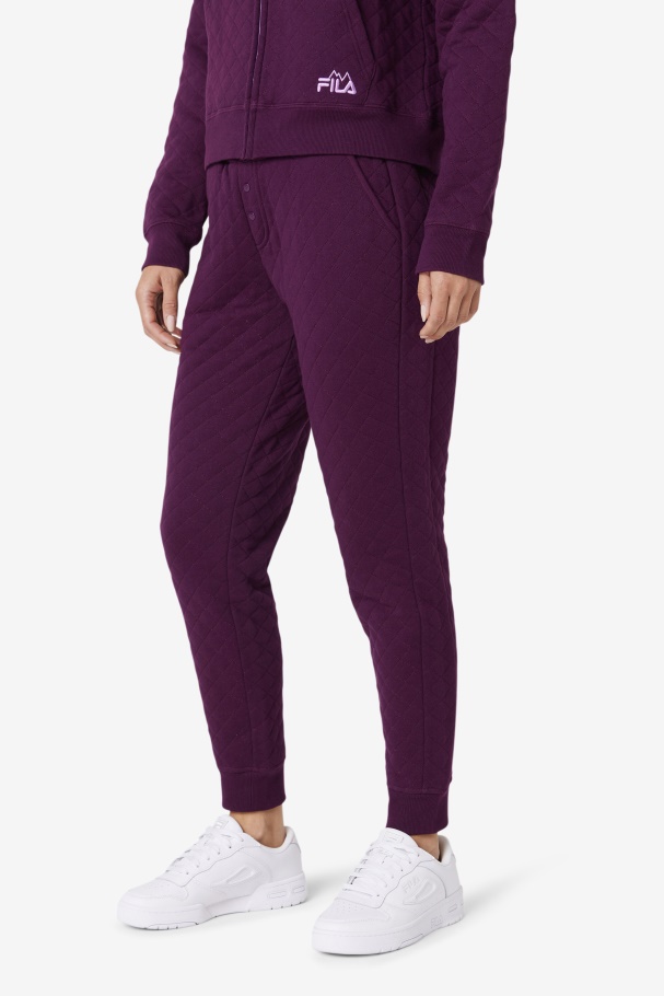 Finley High Rise Quilted Jogger Pickled Beet/Crocus Petal Fila UK