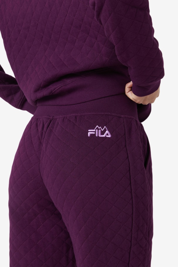Finley High Rise Quilted Jogger Pickled Beet/Crocus Petal Fila UK