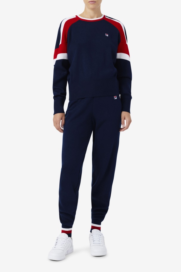 Frankie Knit Pant Fila UK Navy/Red/White