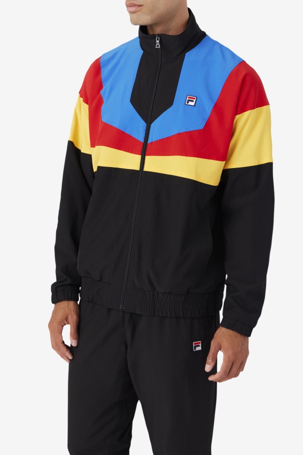 Amar Track Jacket Fila UK Black/Gold/Red/Blue/White