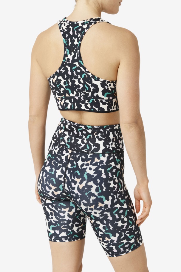 Uplift Racerback Bra Top Fila UK Black Animal