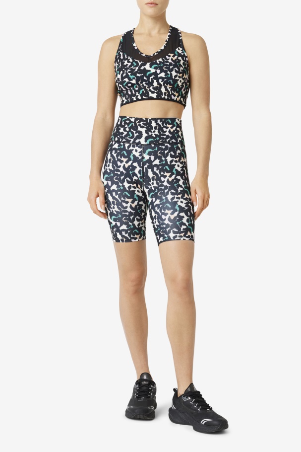Uplift Racerback Bra Top Fila UK Black Animal
