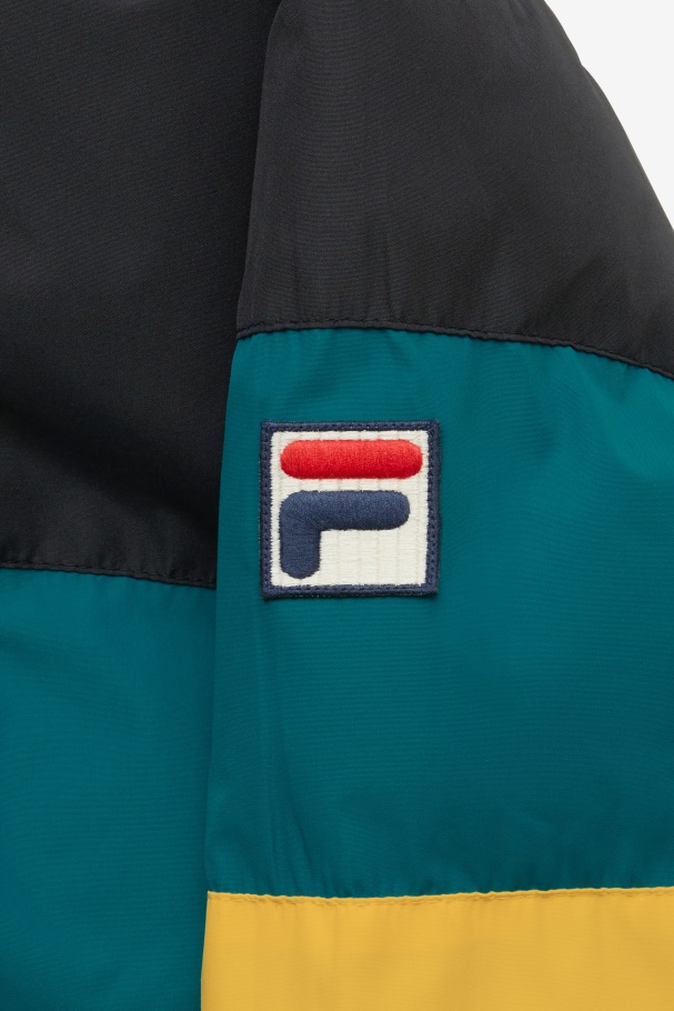 Black/Harbour Blue/Gold Fila UK giovanni puffa jacket