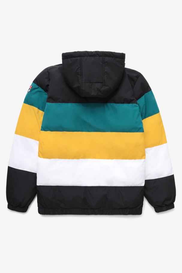 Black/Harbour Blue/Gold Fila UK giovanni puffa jacket
