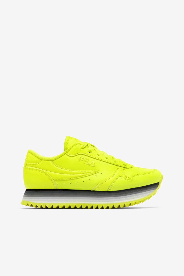 Women's Orbit Stripe Fila UK Yellow/Black/Brilliant White