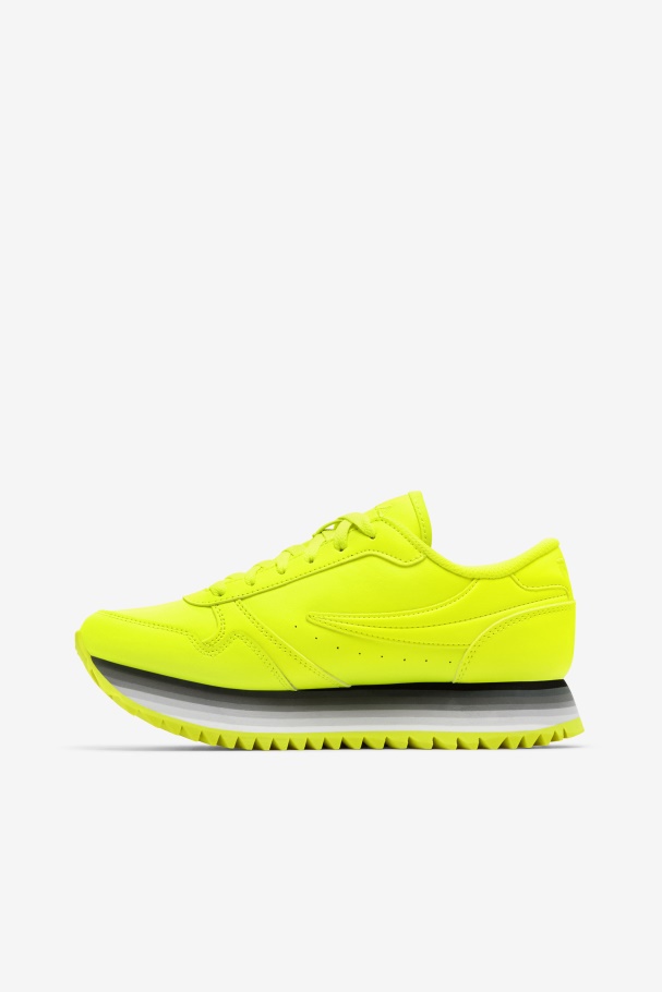 Women\'s Orbit Stripe Fila UK Yellow/Black/Brilliant White