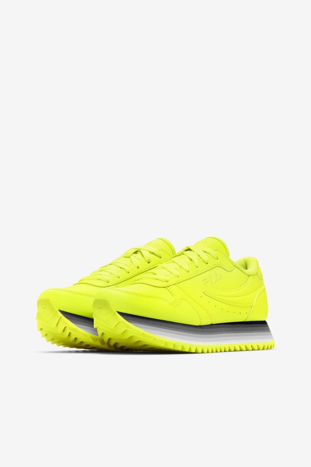 Women\'s Orbit Stripe Fila UK Yellow/Black/Brilliant White