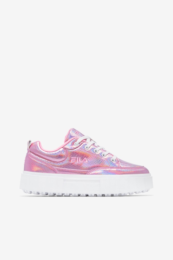 Cotton Candy/White Fila UK Women's Sandblast Iridescent Snake