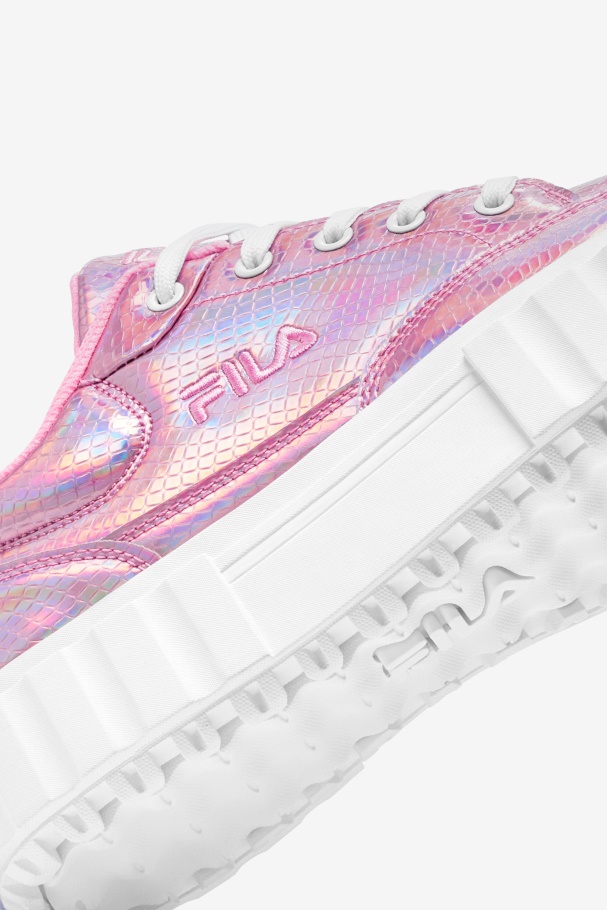 Cotton Candy/White Fila UK Women\'s Sandblast Iridescent Snake