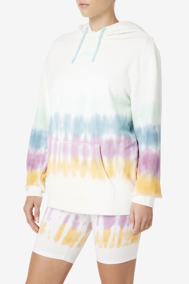 Aerolynn Tie Dye Hoodie White Tie Dye Fila UK