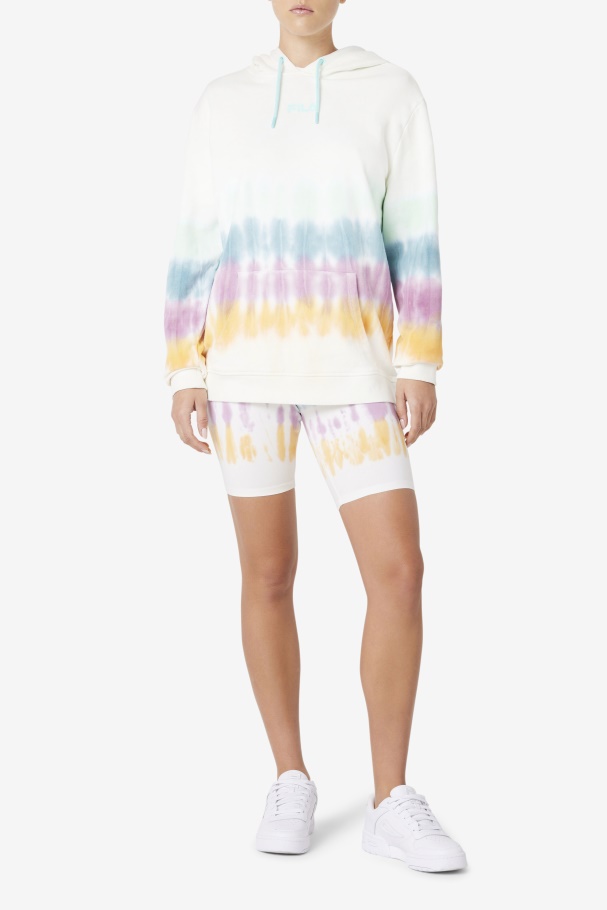 Aerolynn Tie Dye Hoodie White Tie Dye Fila UK