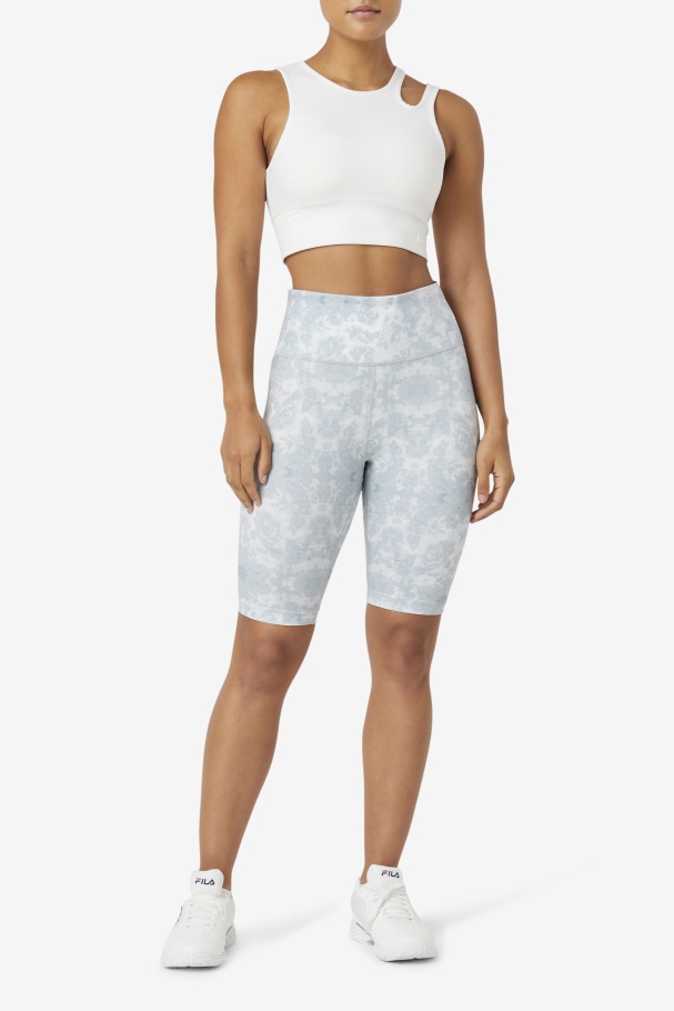 Uplift Slice Crop Bra Top White Fila UK
