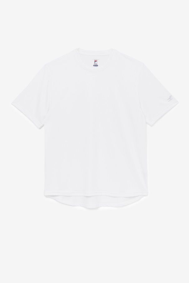 White Pickleball Scallop Hem Crew Fila UK