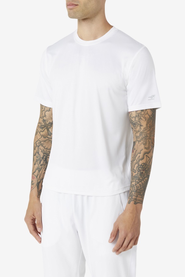 White Pickleball Scallop Hem Crew Fila UK