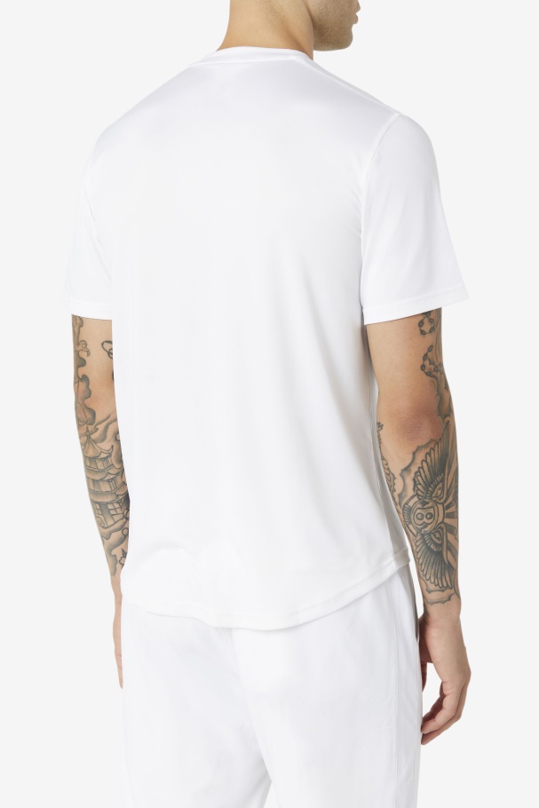 White Pickleball Scallop Hem Crew Fila UK