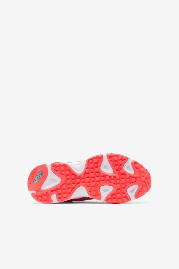 Fila UK Little Kids\' Ray Tracer Apex White/Fiery Coral/Purple