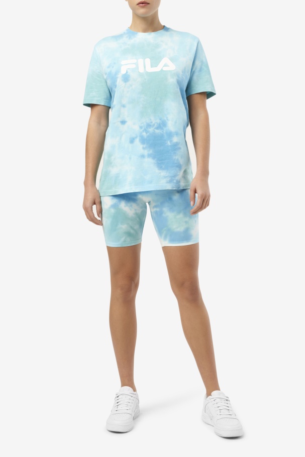 Fila UK Taima Tie Dye Bike Short White/Splish/All/Latigo Bay