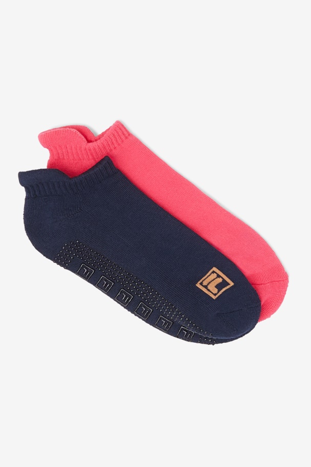 Bubblegum Pink Women's No Show Grip Sock 2-Pack Fila UK